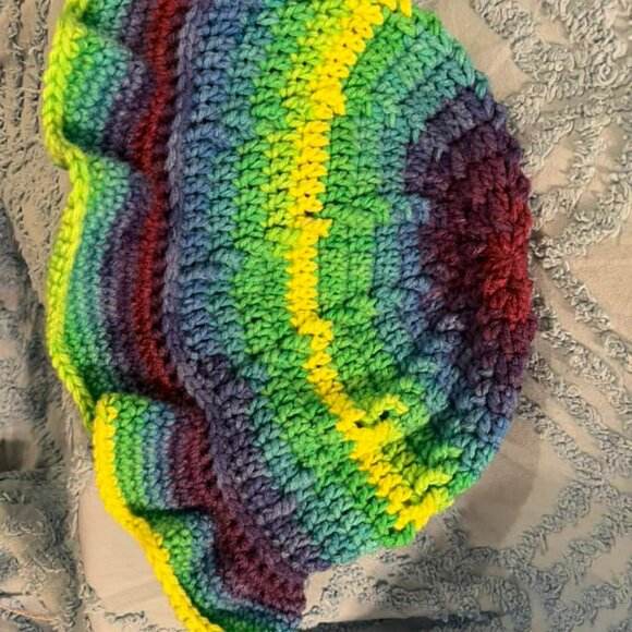 🐻Adult Bucket Hat - New Handmade Blue and Purple Toned - 7.5" Cap - Picture 3 of 6